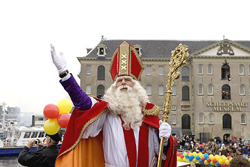 Sinterklaas arrival in Amsterdam on Sunday November 14