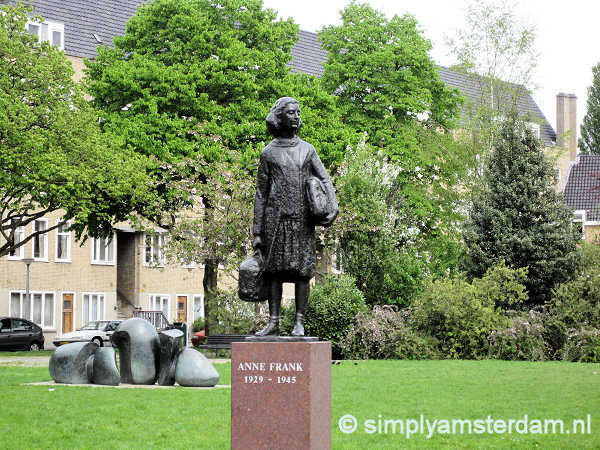 Statue of Anne Frank at Merwedeplein