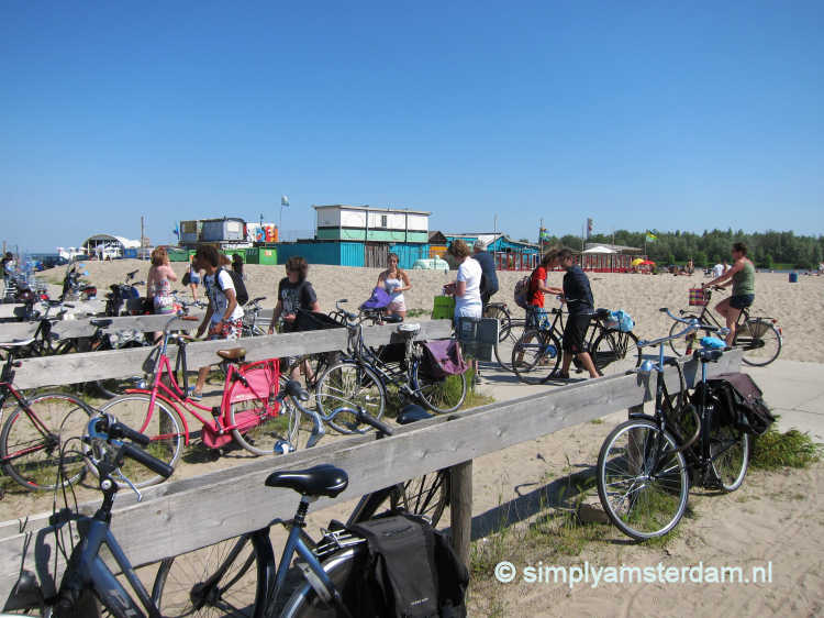 Bicycle parking at Blijburg beach