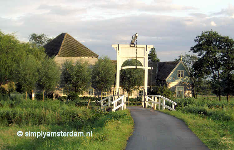 Drawbridge and farm in Amsterdam