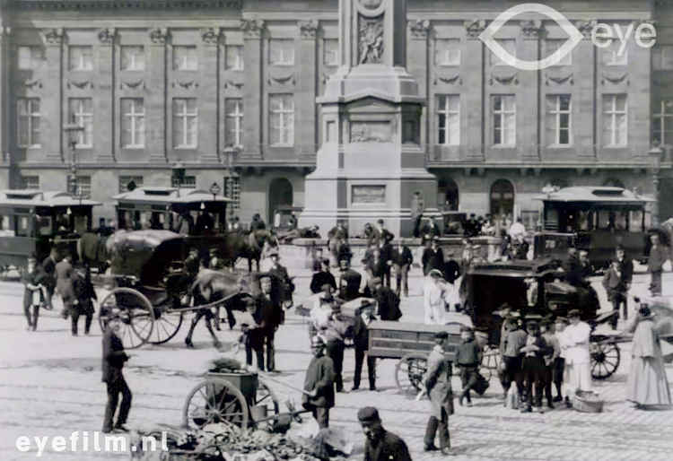 Film footage around 1900, Dam Square Amsterdam