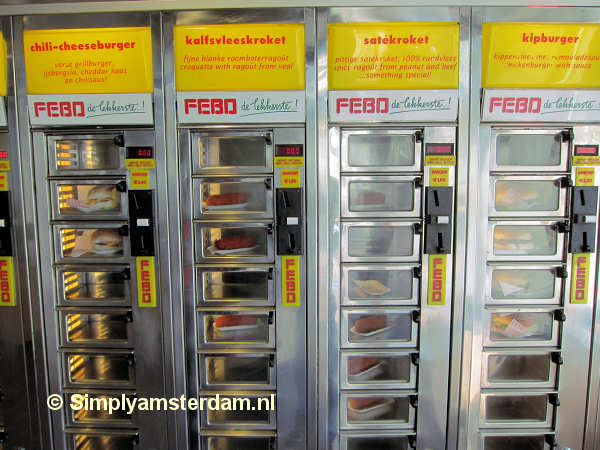 Febo automat with various fast food items