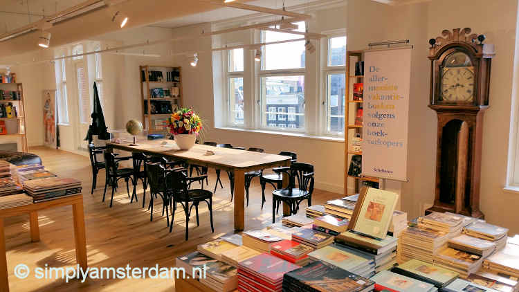 Scheltema book store, one of the reading tables