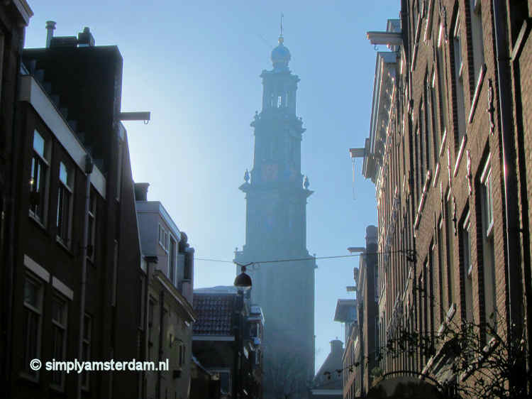View on Westerkerk from Jordaan